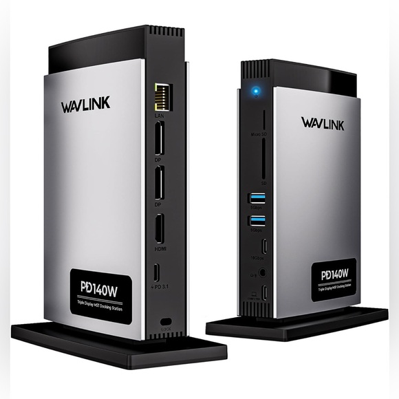 WAVLINK 11-in-1 USB-C Laptop Docking Station (125W); 4K Triple Monitors - Picture 1 of 8